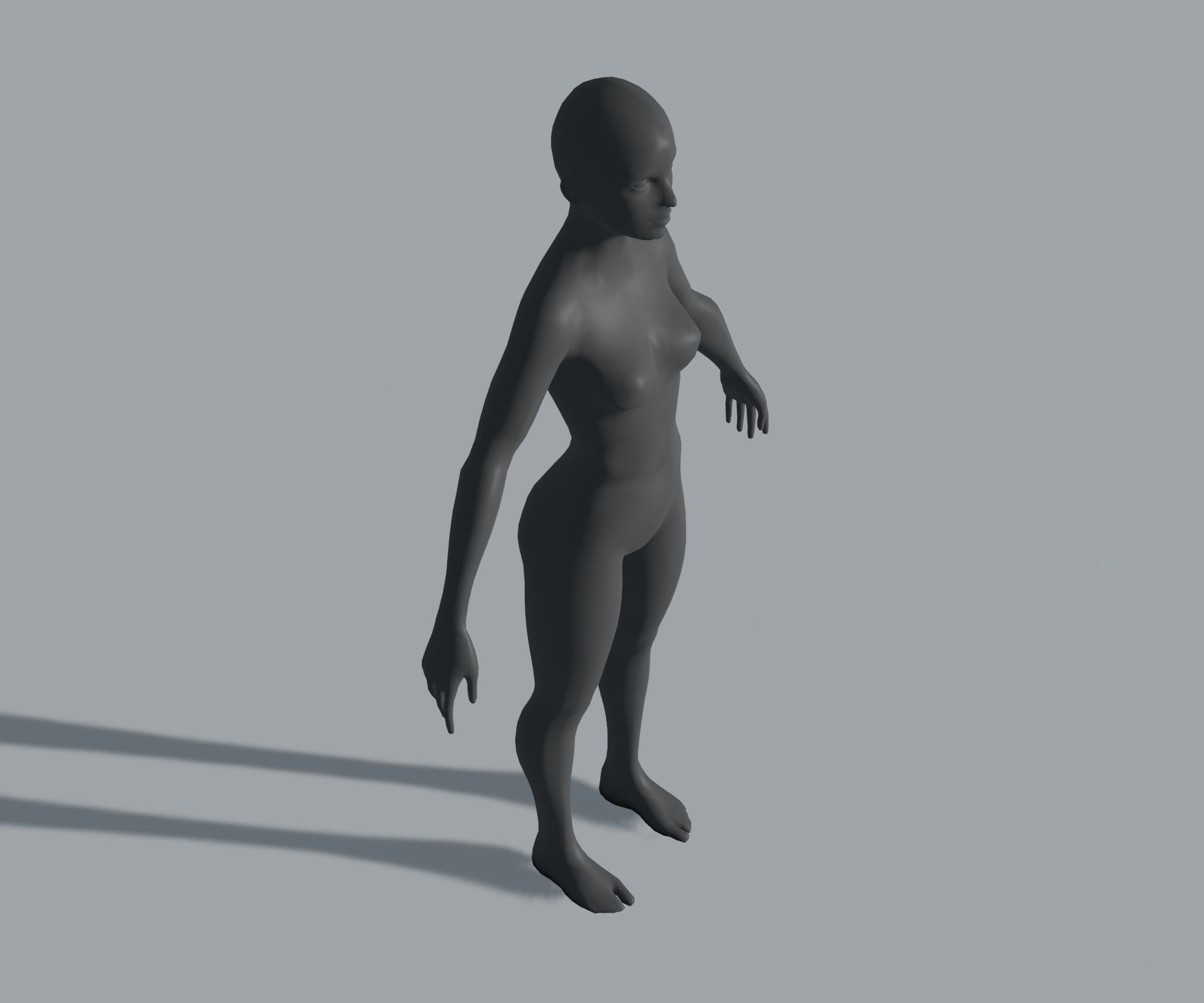 Male Female Body Base Mesh 28 Animations 3D Model 5k Polygons Low-poly 3D model_18