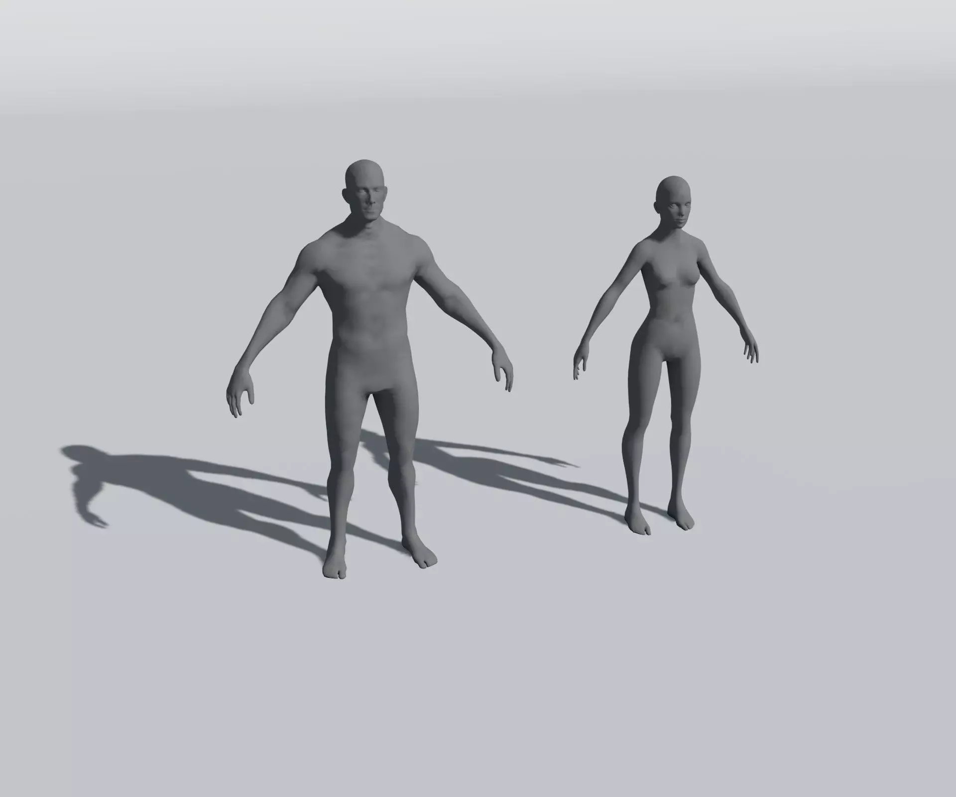 Male Female Body Base Mesh 28 Animations 3D Model 5k Polygons Low-poly 3D model_0