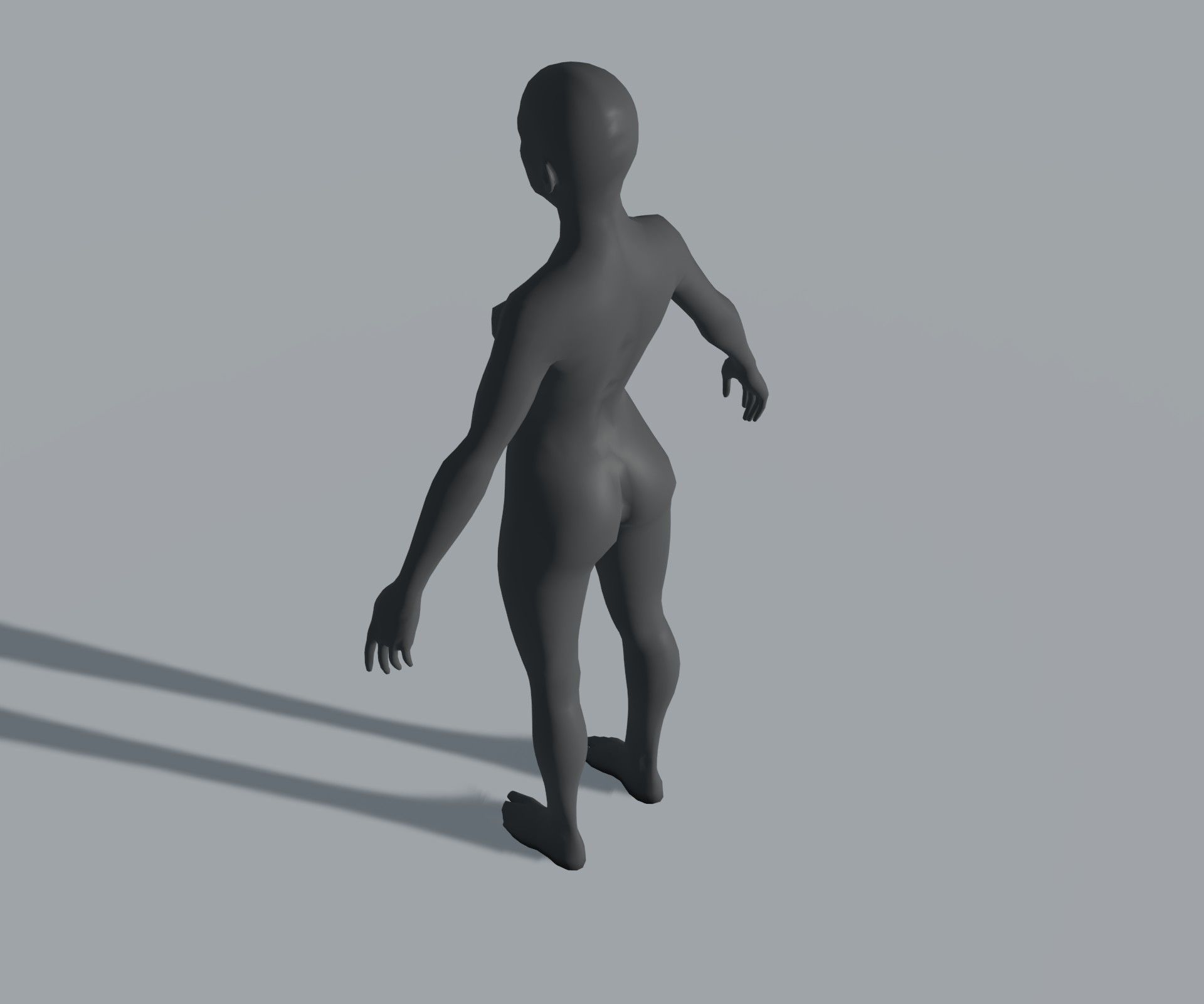 Male Female Body Base Mesh 28 Animations 3D Model 5k Polygons Low-poly 3D model_15
