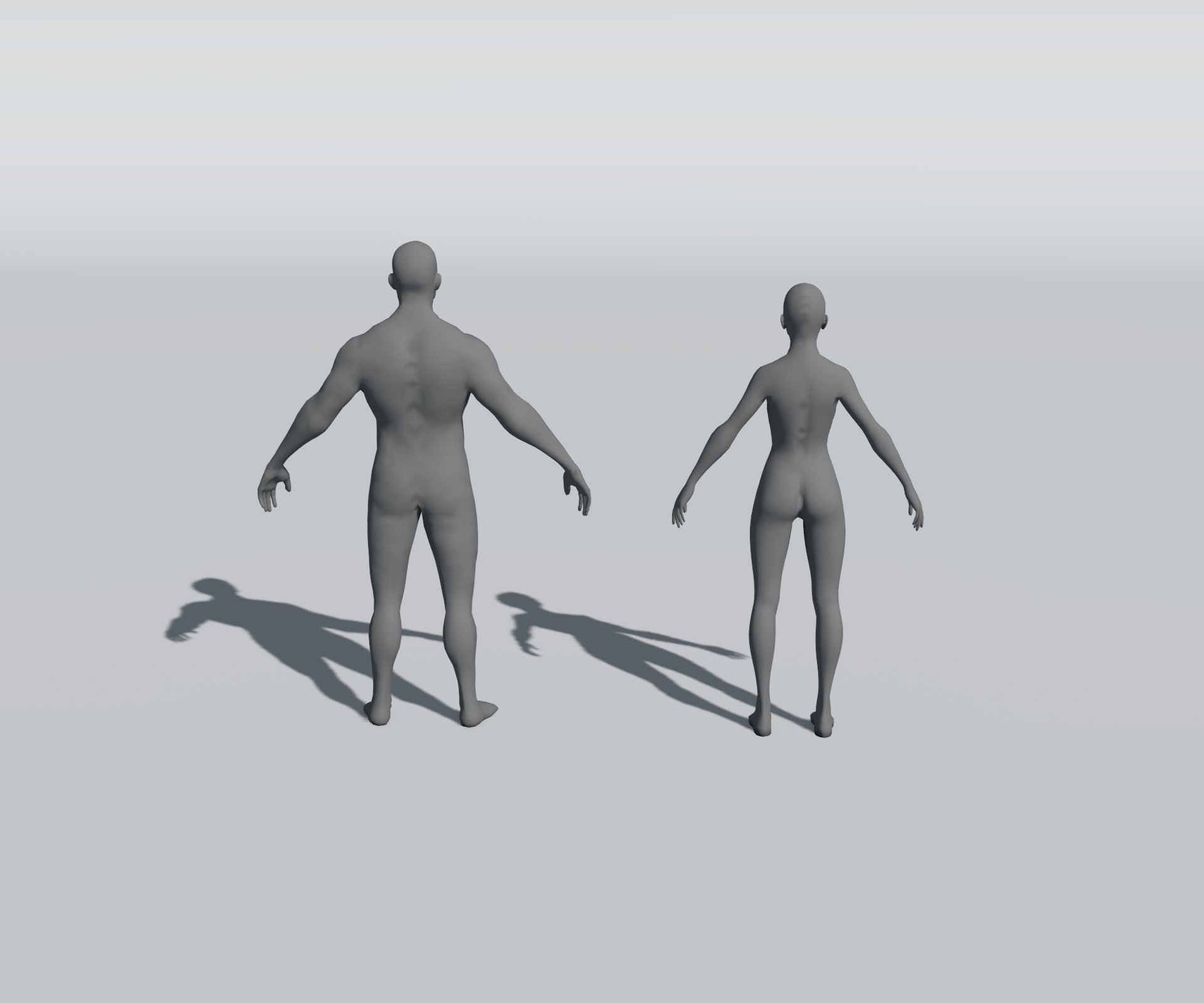 Male Female Body Base Mesh 28 Animations 3D Model 5k Polygons Low-poly 3D model_4