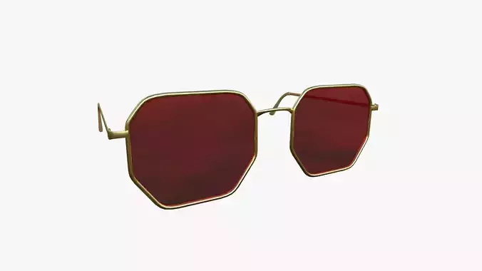 Sunglass H02 Golden Red - Character Design Fashion Low-poly 3D model