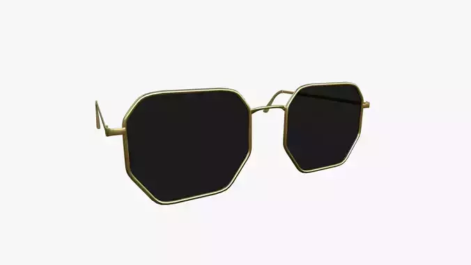 Sunglass H04 Golden Black - Character Design Fashion Low-poly 3D model