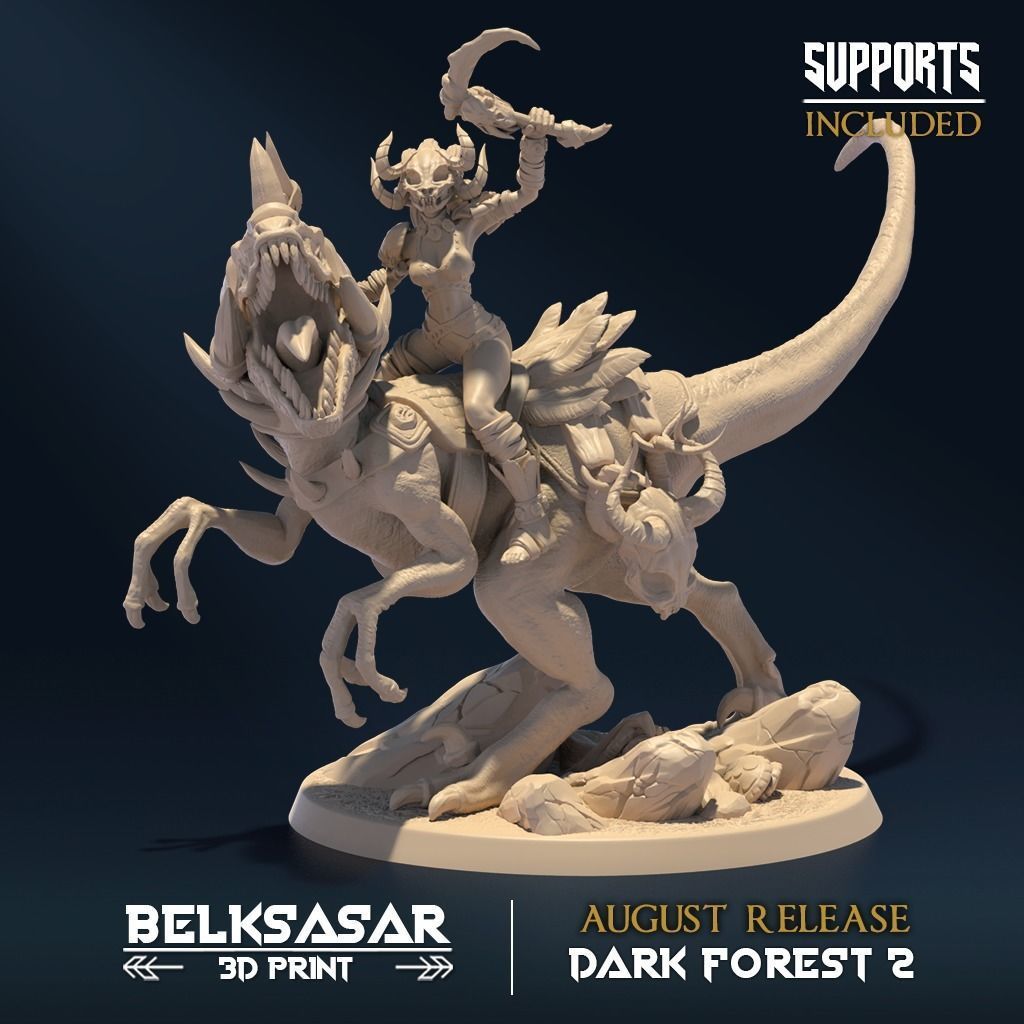 Doomrider Huntress Normal and Nude D 3D print model_2