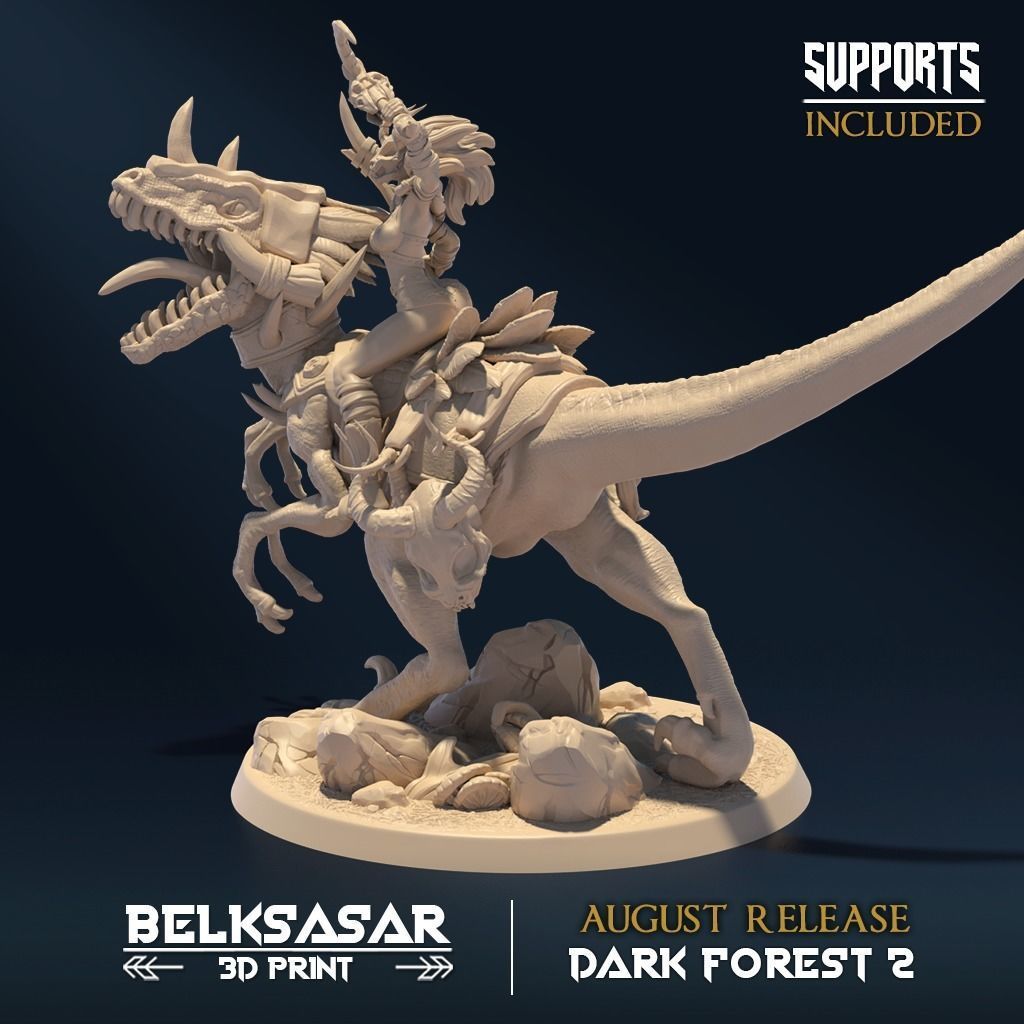 Doomrider Huntress Normal and Nude D 3D print model_4