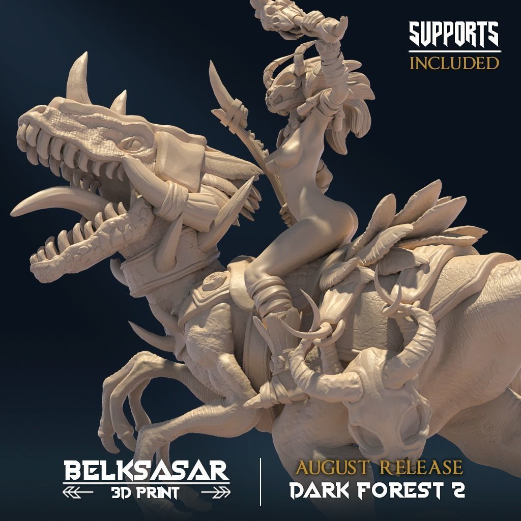 Doomrider Huntress Normal and Nude D 3D print model_7