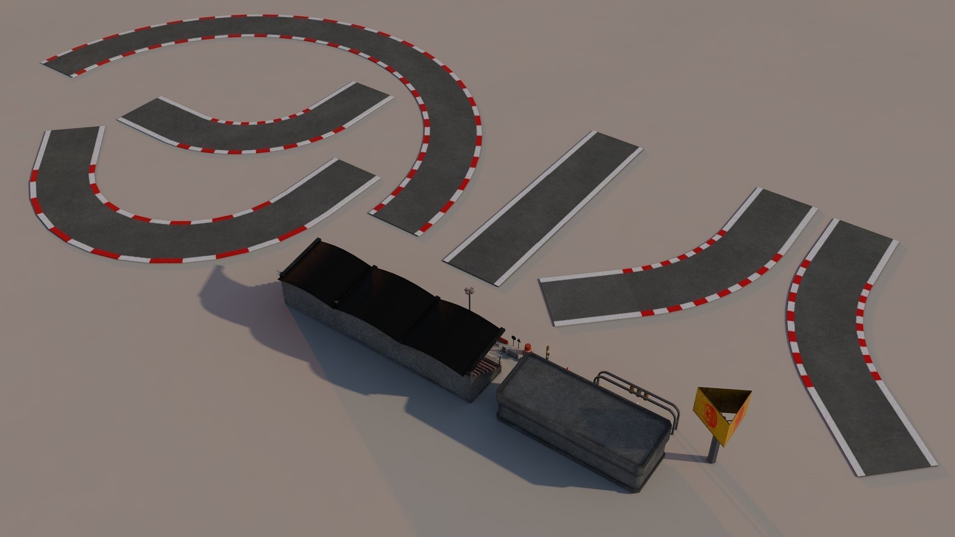Race Track Package Low-poly 3D model_6