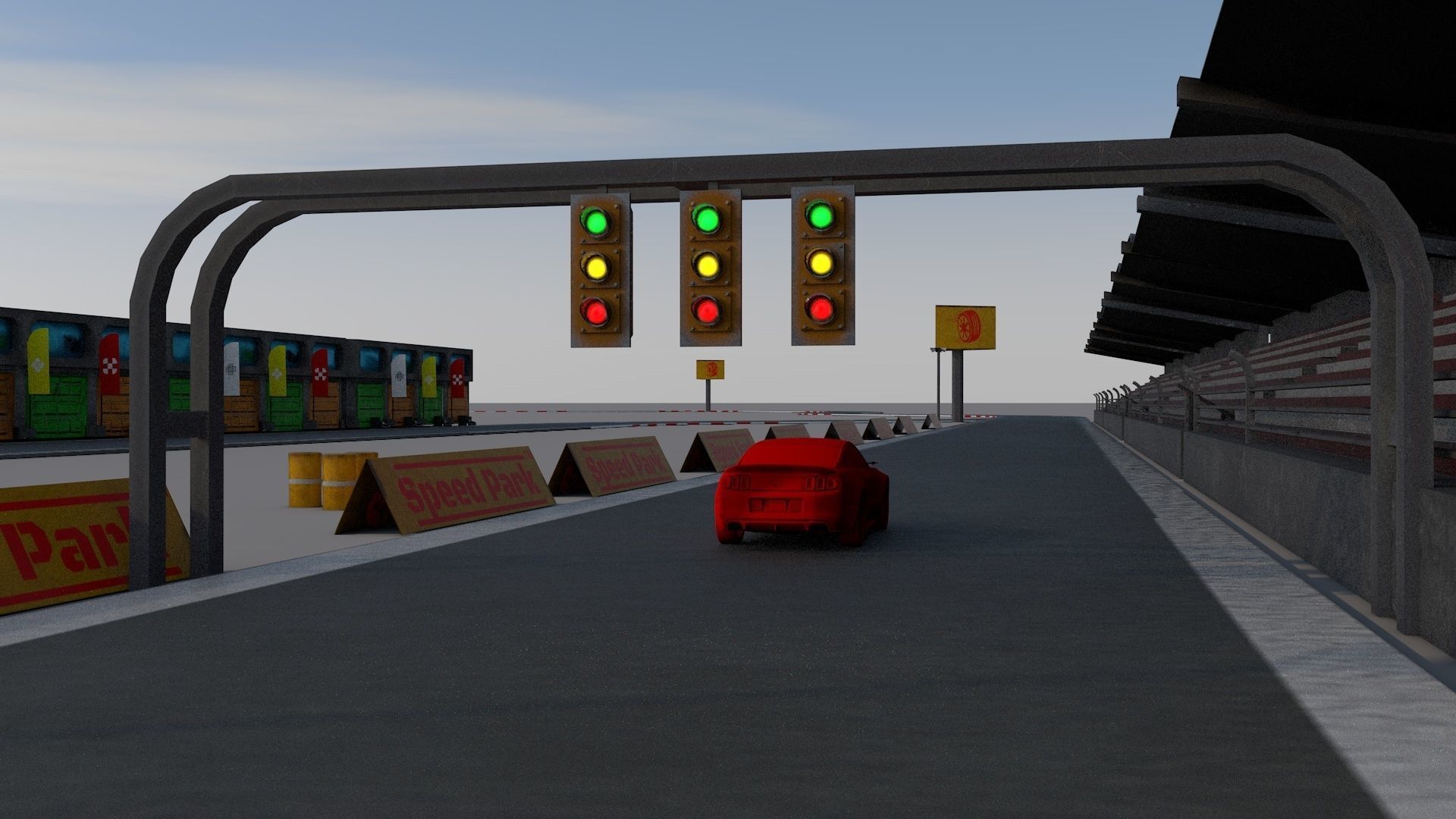 Race Track Package Low-poly 3D model_3