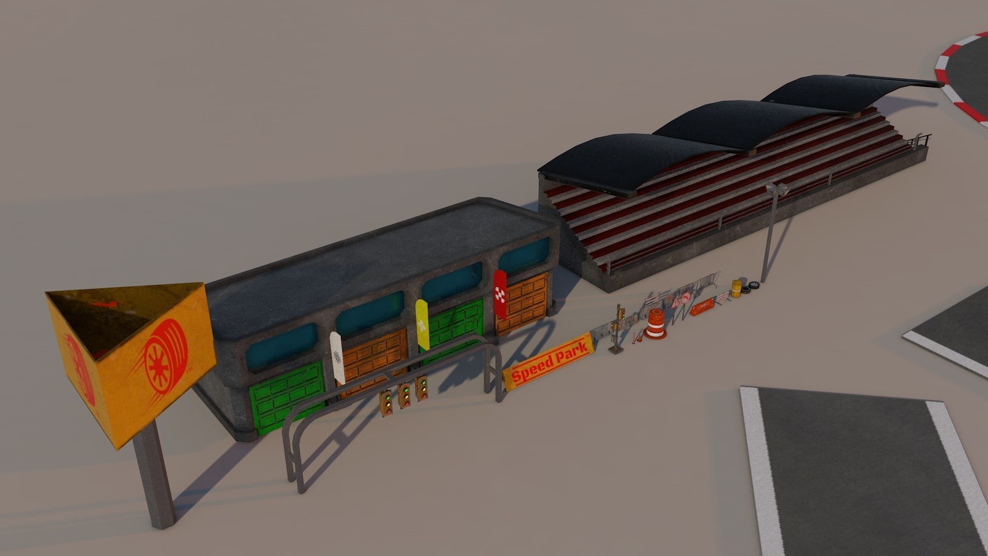 Race Track Package Low-poly 3D model_2