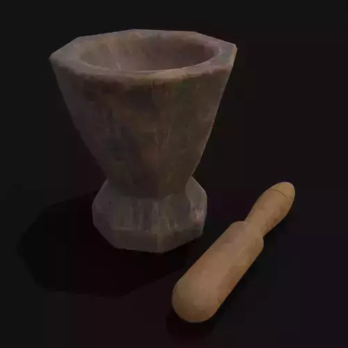 Medieval Wooden Mortar and Pestle