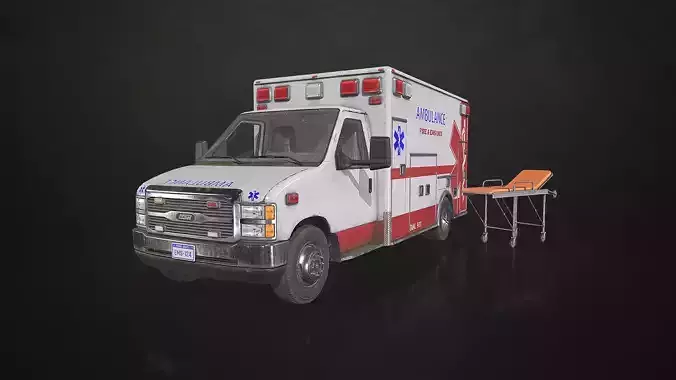Ambulance Type 3 - V3 Low-poly 3D model