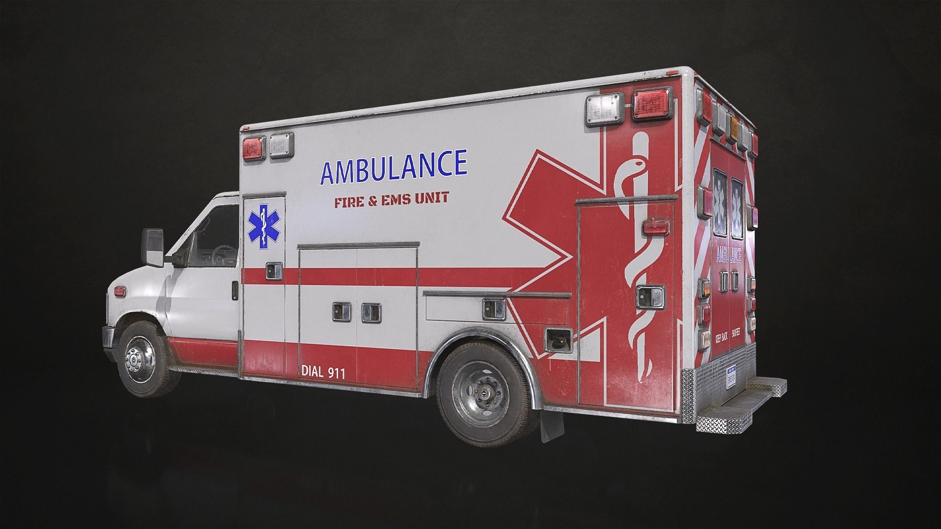 Ambulance Type 3 - V3 Low-poly 3D model_7