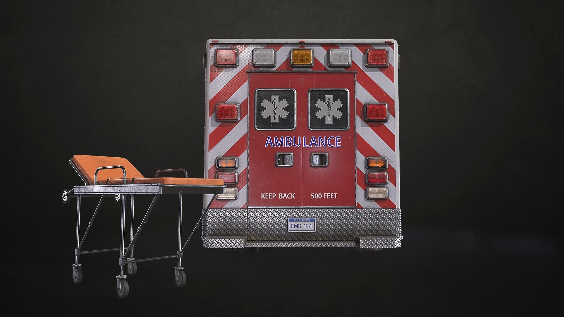 Ambulance Type 3 - V3 Low-poly 3D model_5