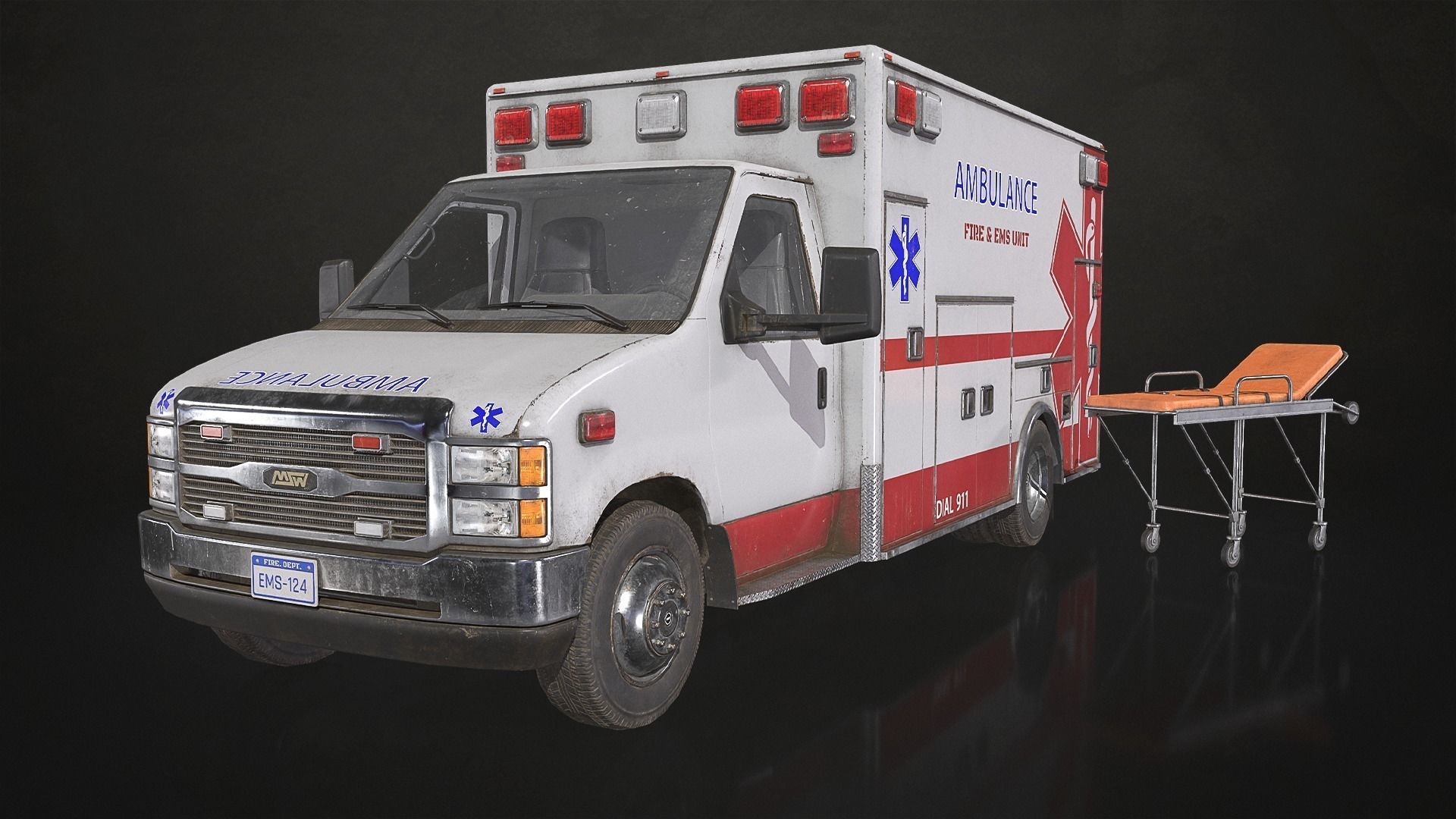 Ambulance Type 3 - V3 Low-poly 3D model_2