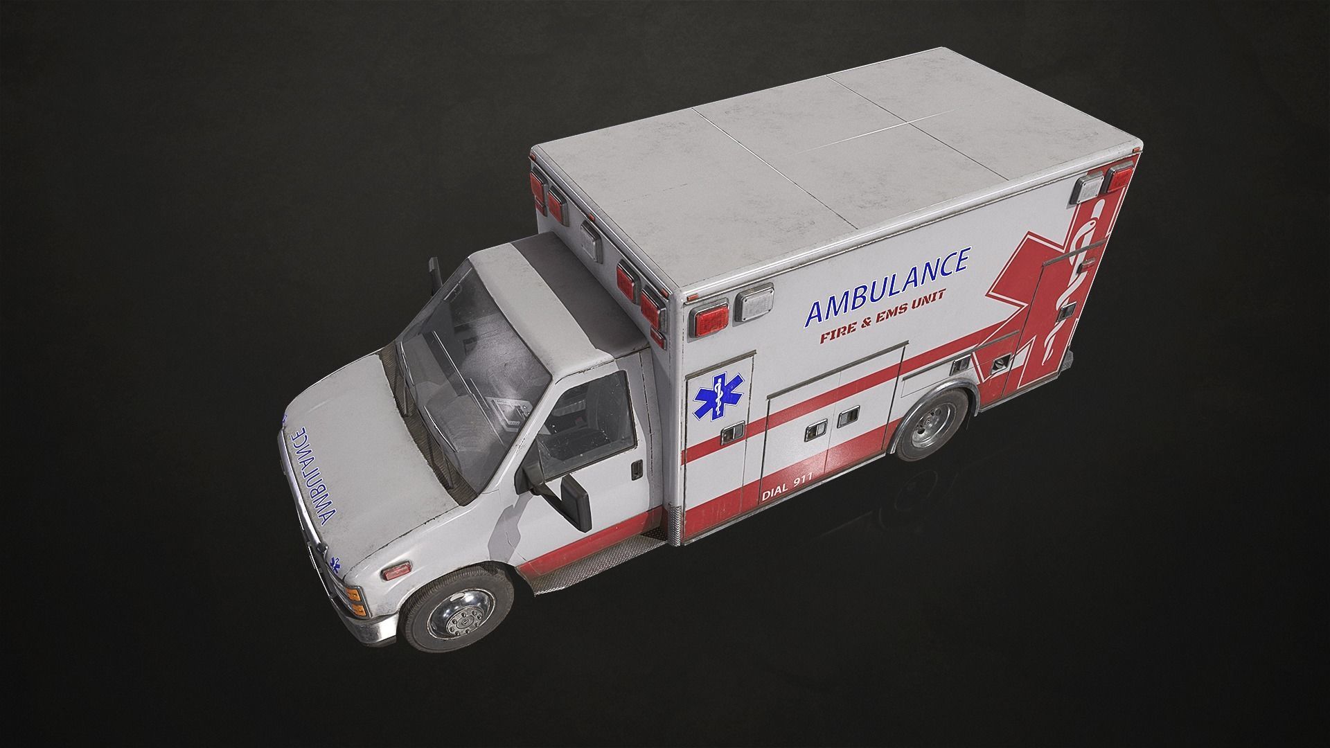 Ambulance Type 3 - V3 Low-poly 3D model_8