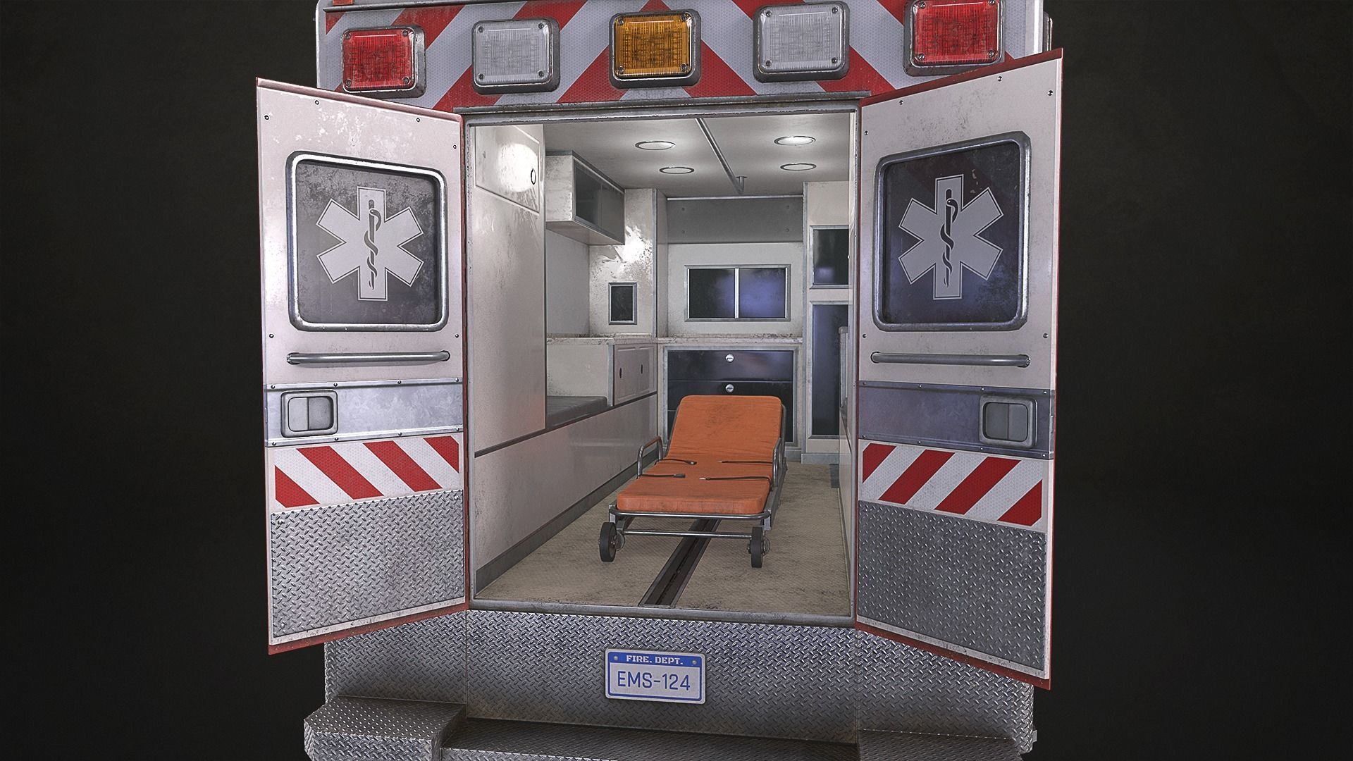Ambulance Type 3 - V3 Low-poly 3D model_10