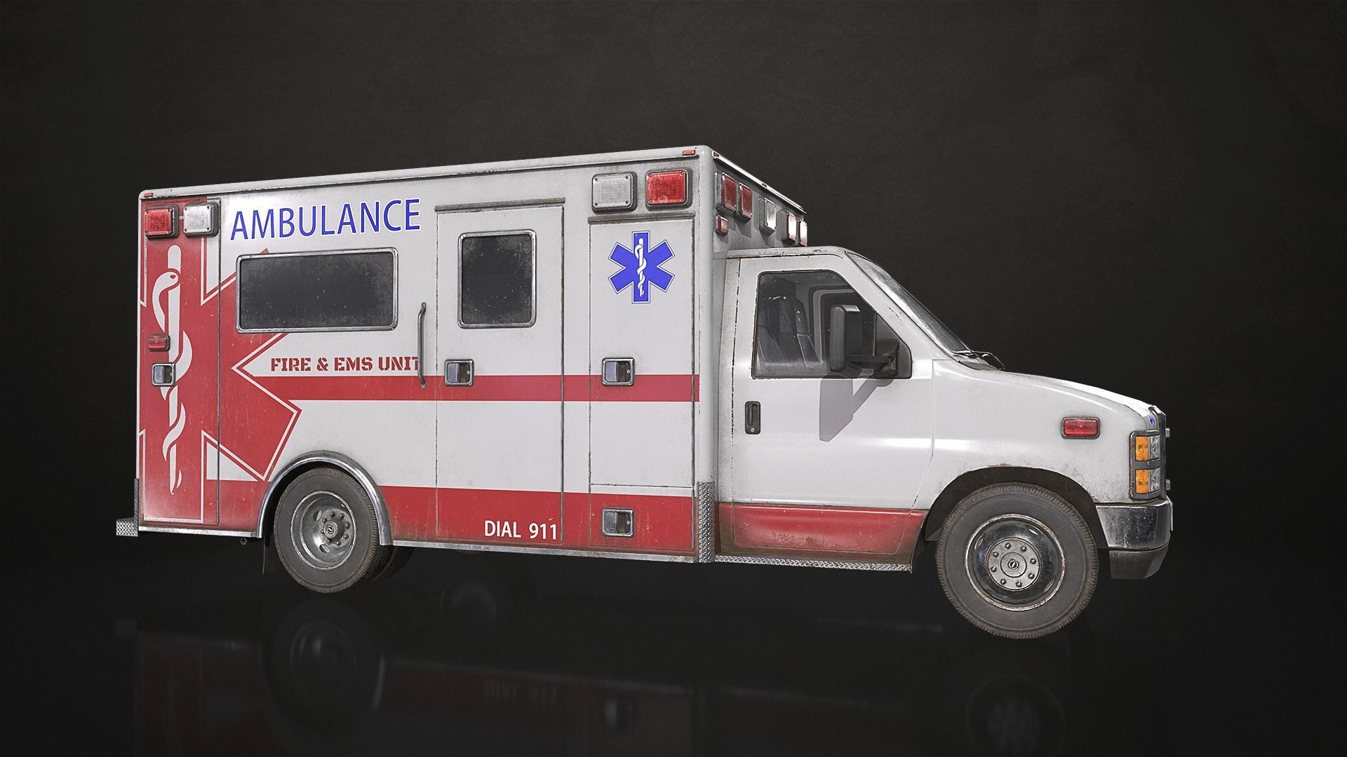 Ambulance Type 3 - V3 Low-poly 3D model_6