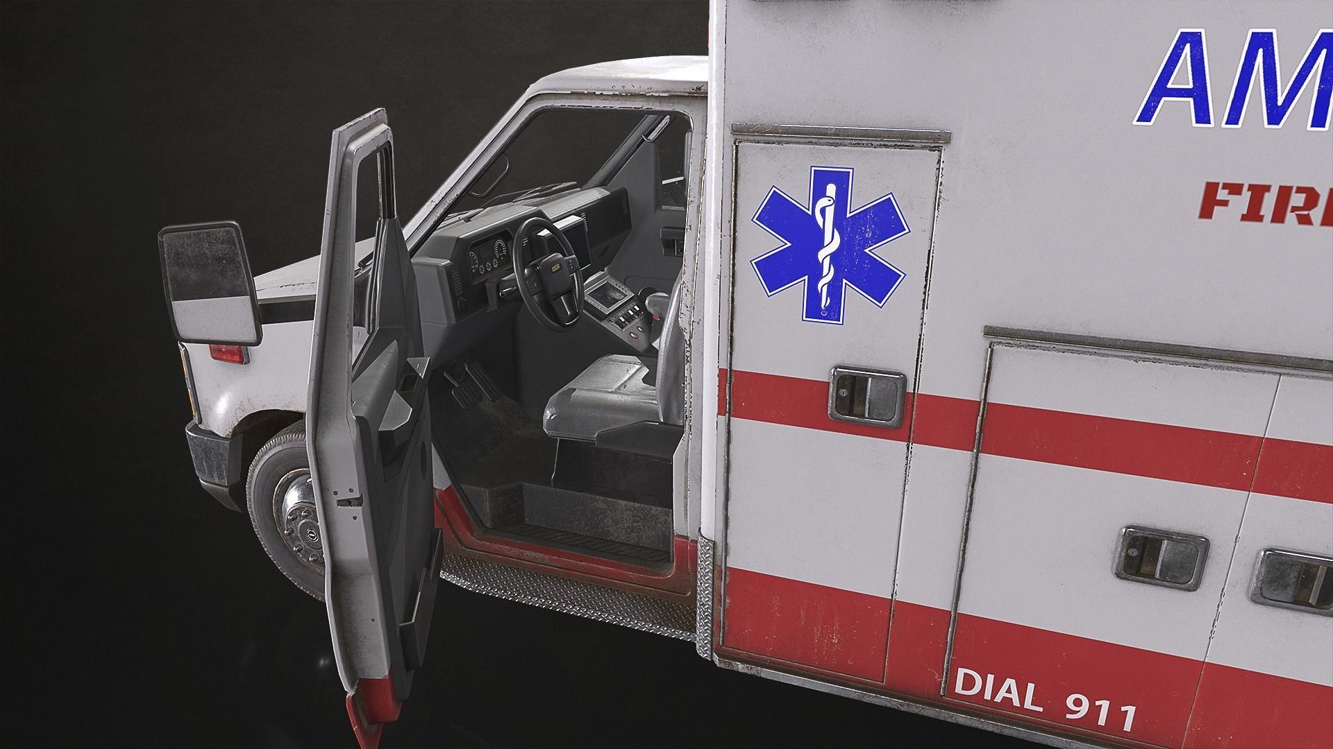 Ambulance Type 3 - V3 Low-poly 3D model_9