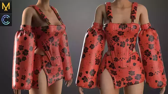 New Dress Female OBJ mtl FBX ZPRJ