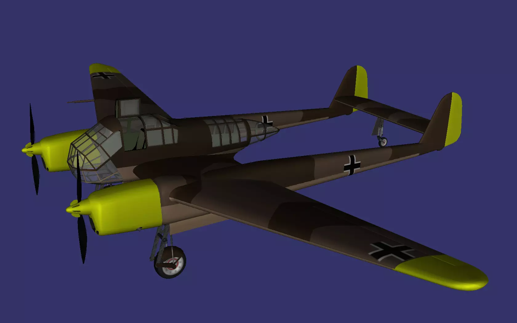 Focke-Wulf Fw 189 Uhu Low-poly 3D model