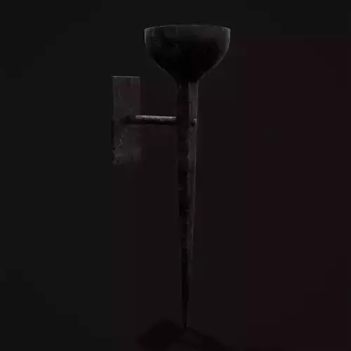 Rustic Medieval Iron Forged Torch Low-poly 3D model