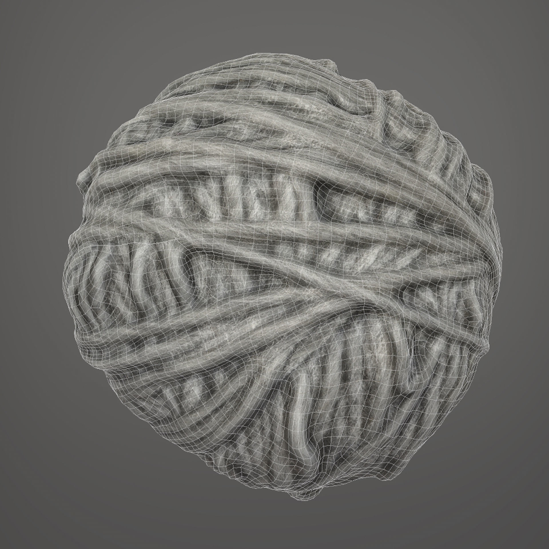 A ball of thread Low-poly 3D model_7
