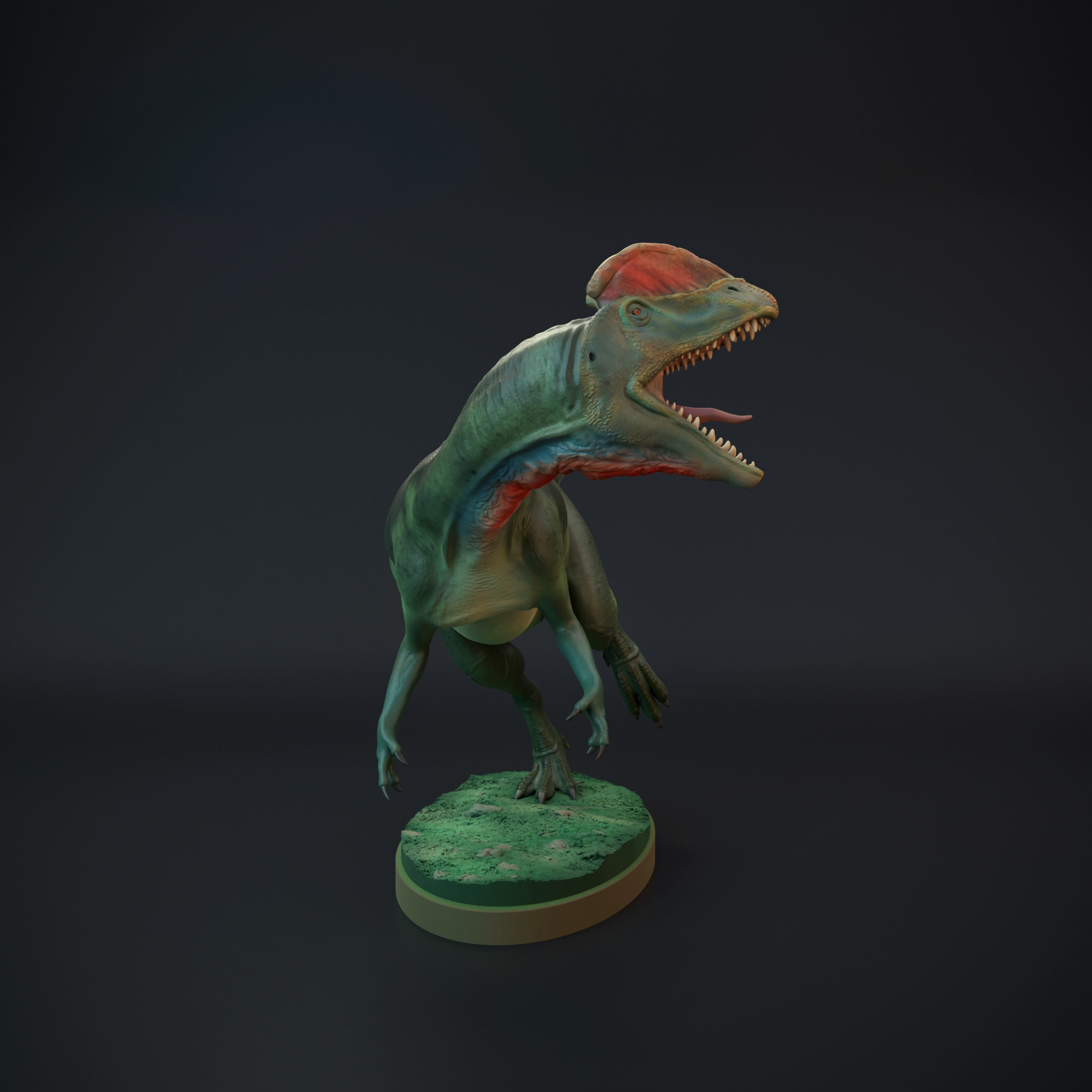 Dilophosaurus running 3D print model_8
