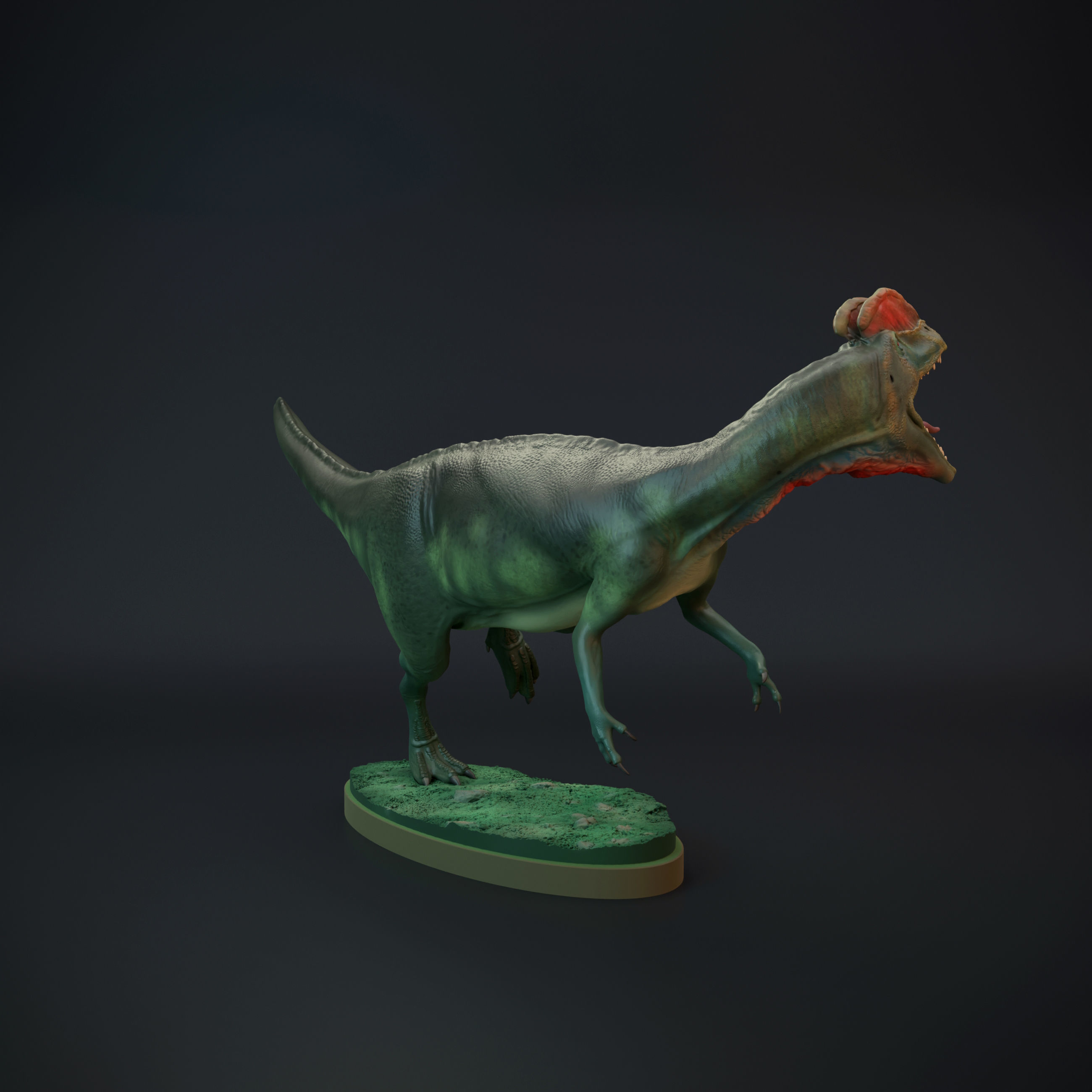 Dilophosaurus running 3D print model_6