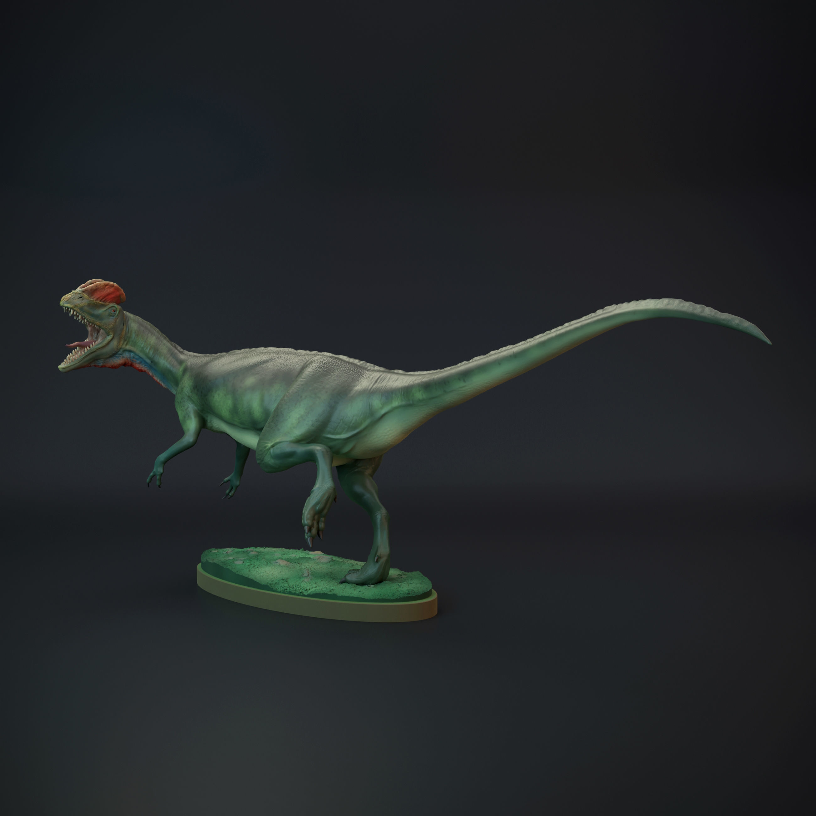 Dilophosaurus running 3D print model_2