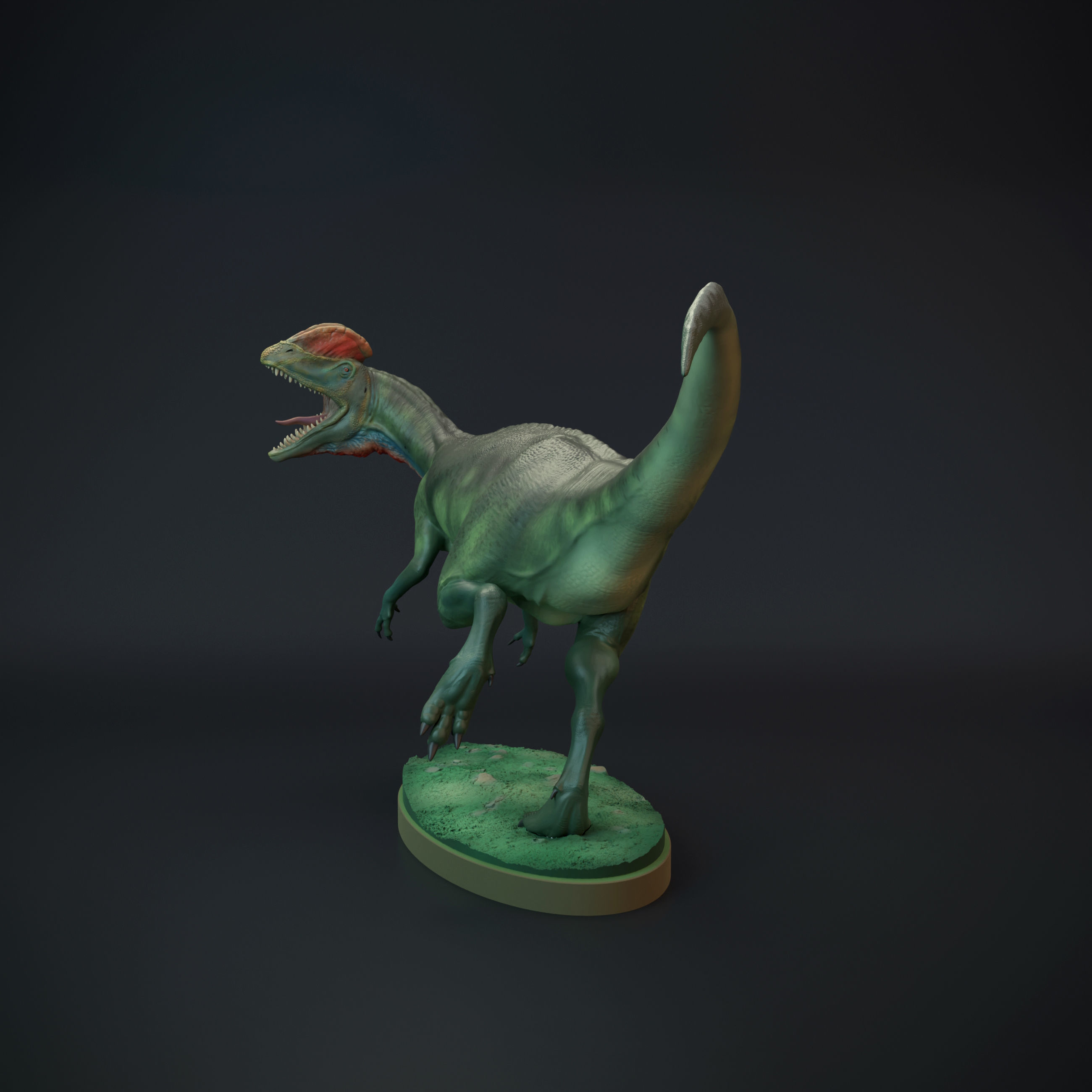 Dilophosaurus running 3D print model_3