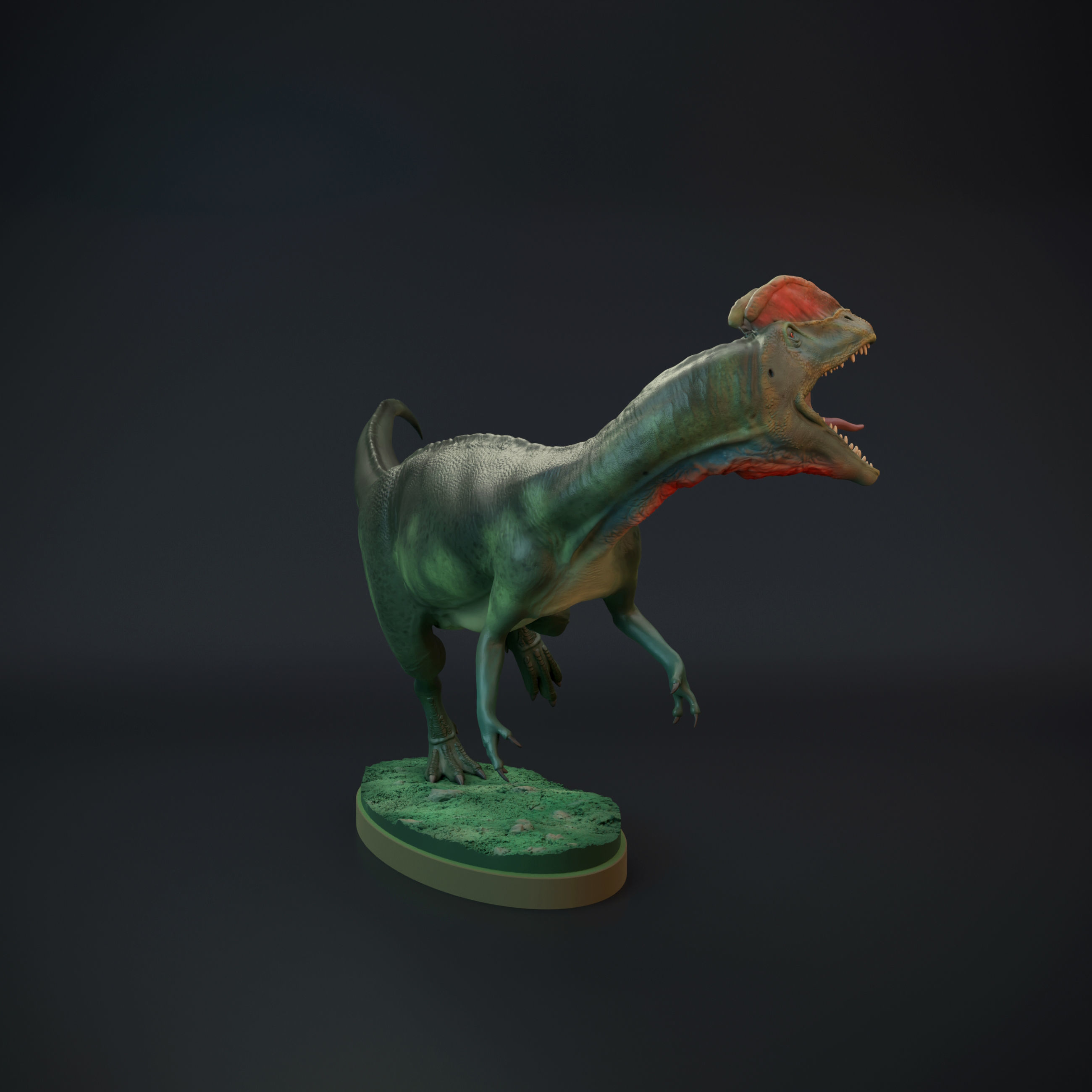 Dilophosaurus running 3D print model_7