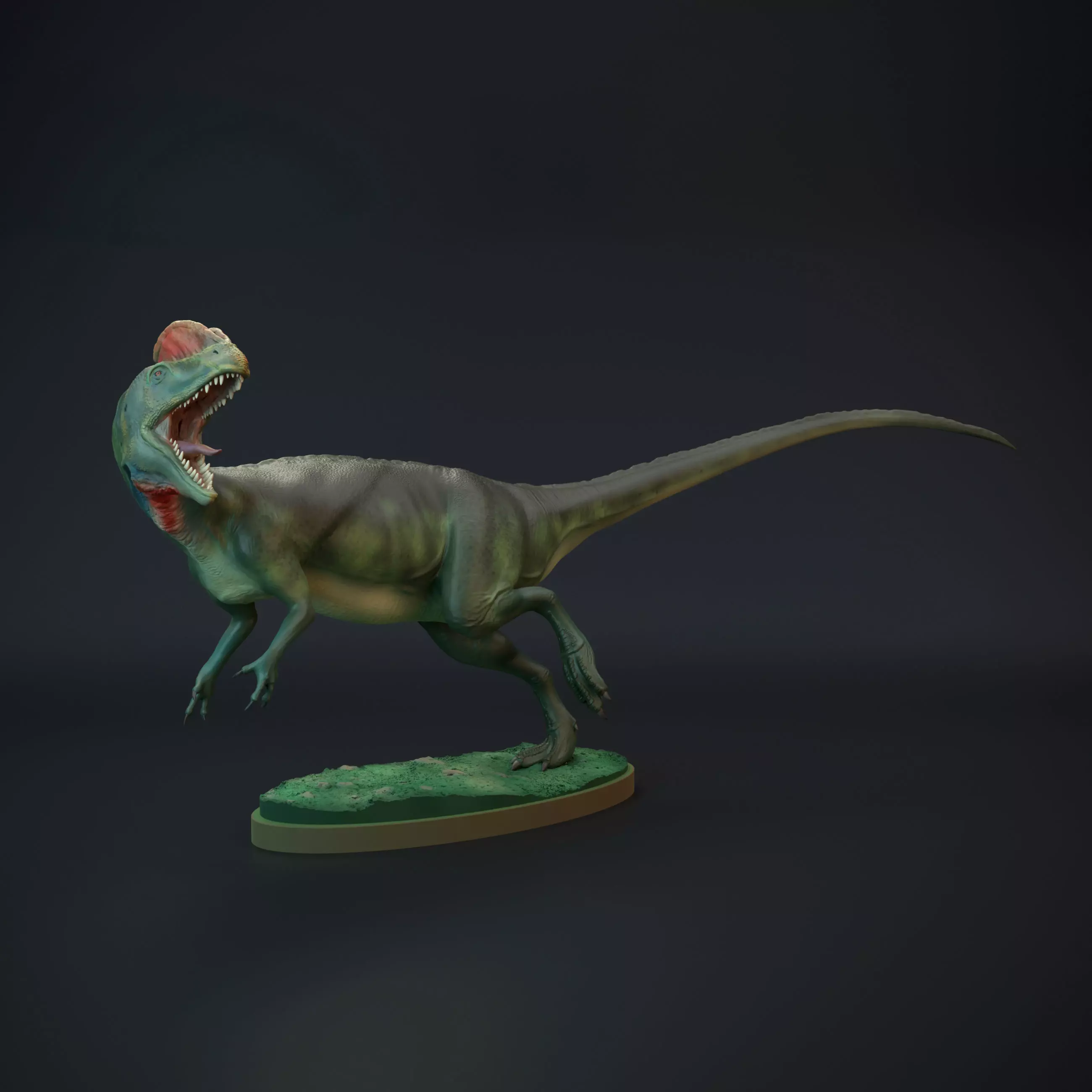 Dilophosaurus running 3D print model_0