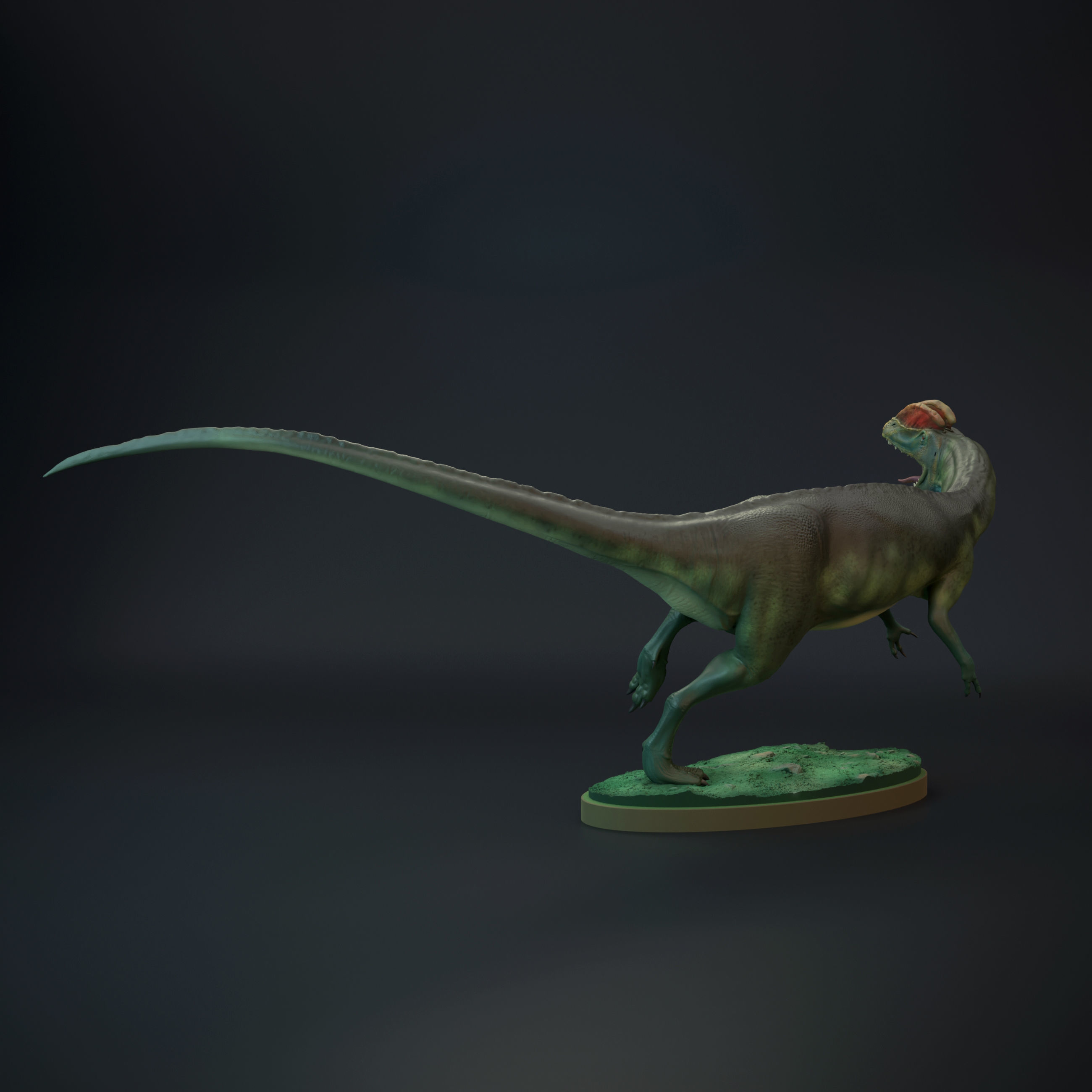 Dilophosaurus running 3D print model_5