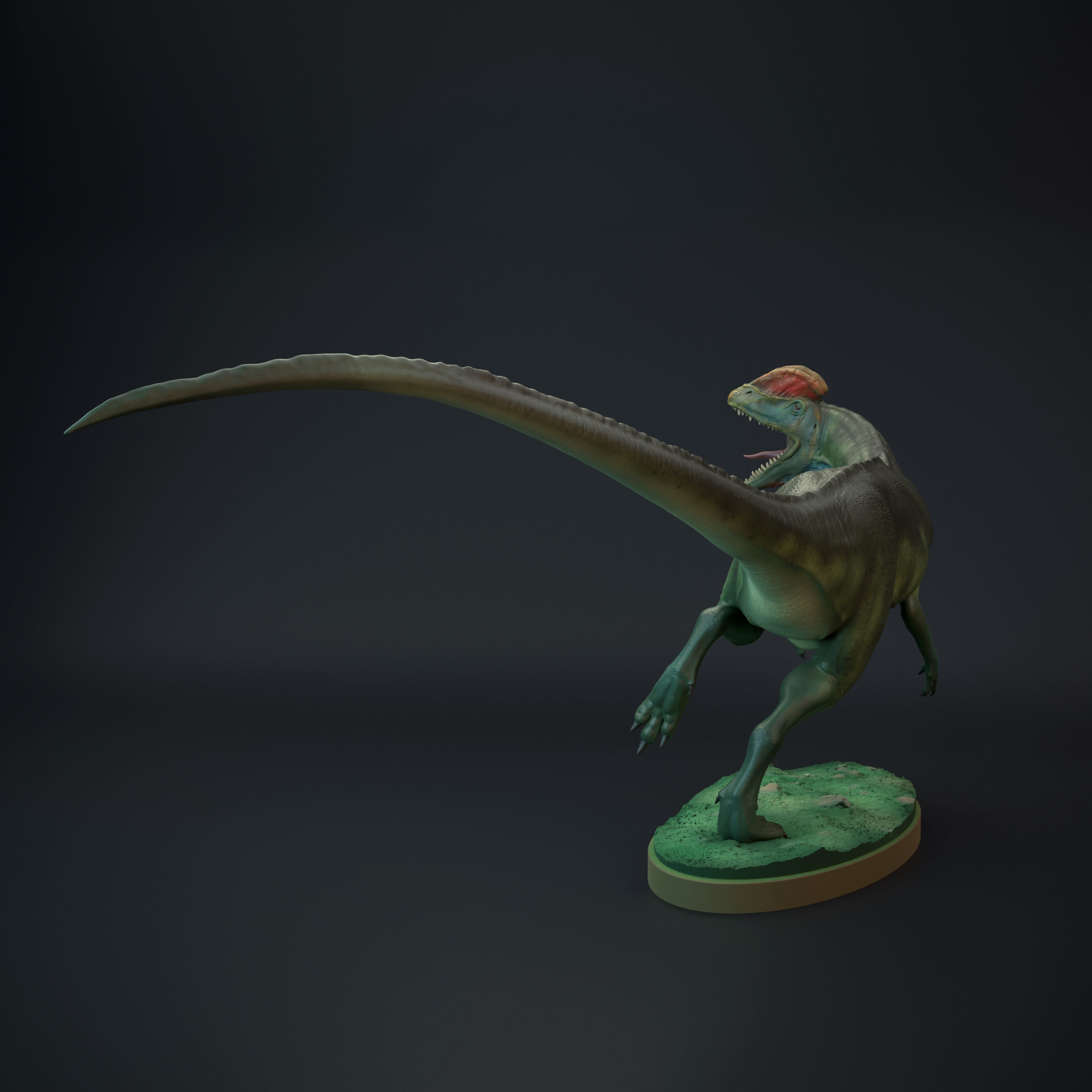 Dilophosaurus running 3D print model_4