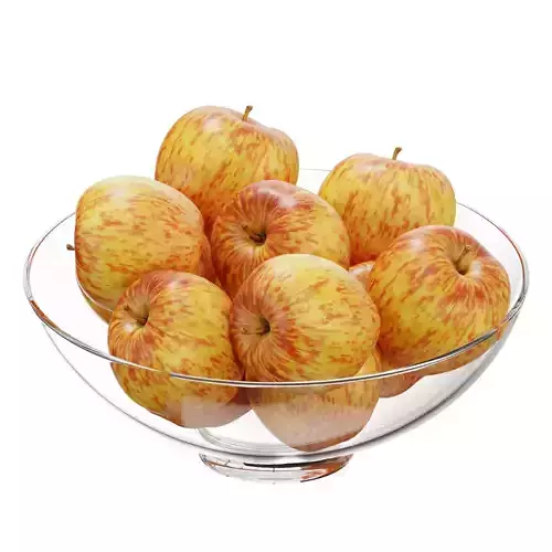 Glass footed fruit bowl set 15 3D model