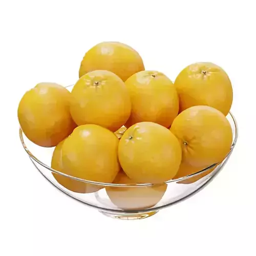 Glass footed fruit bowl set 16 3D model
