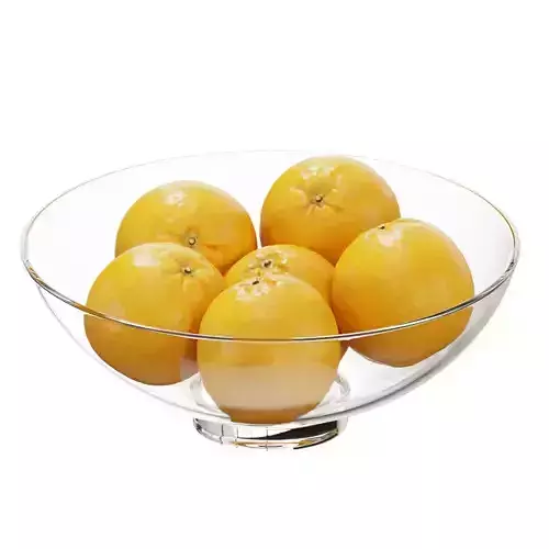 Glass footed fruit bowl set 17 3D model