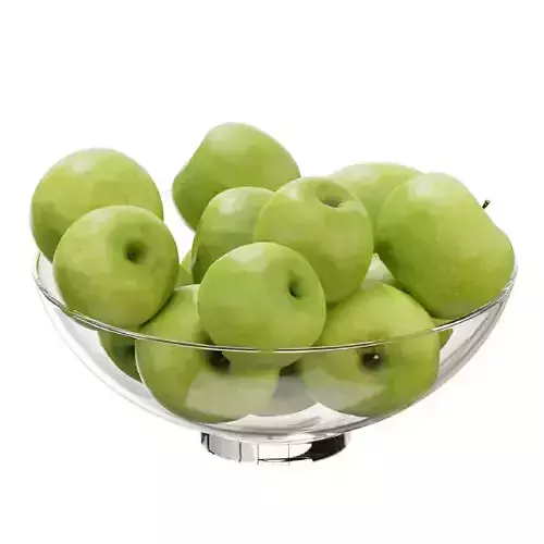 Glass footed fruit bowl set 18 3D model