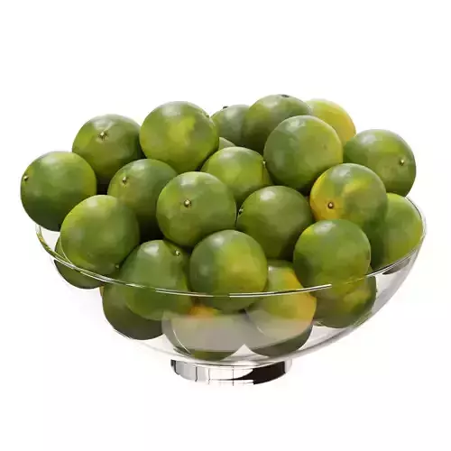 Glass footed fruit bowl set 20 3D model