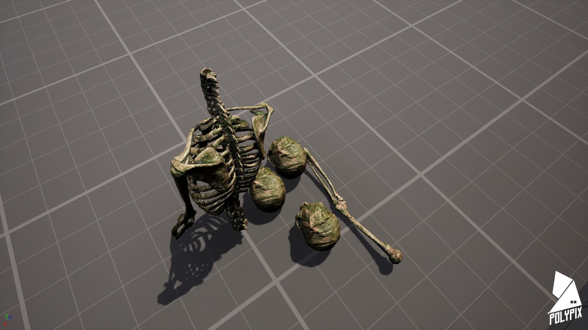 Mossy Skulls VOL 1 Low-poly 3D model_2