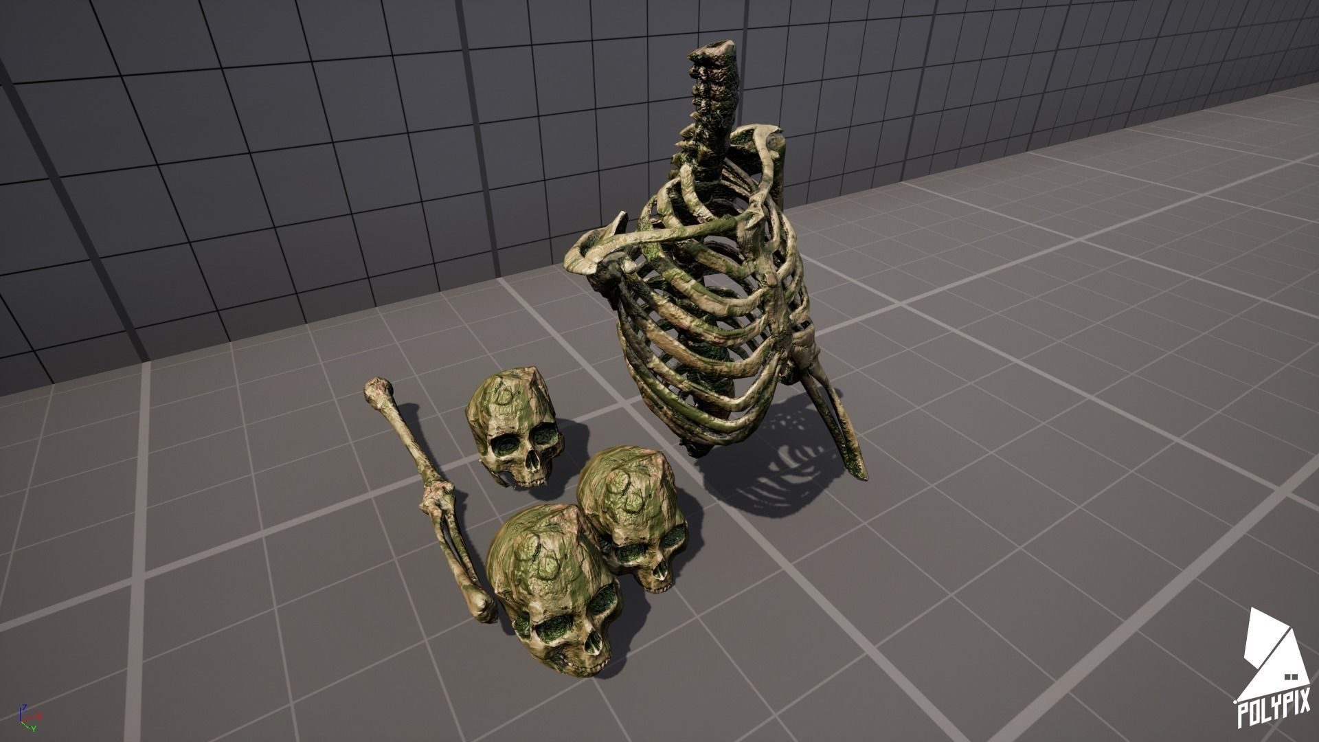 Mossy Skulls VOL 1 Low-poly 3D model_1