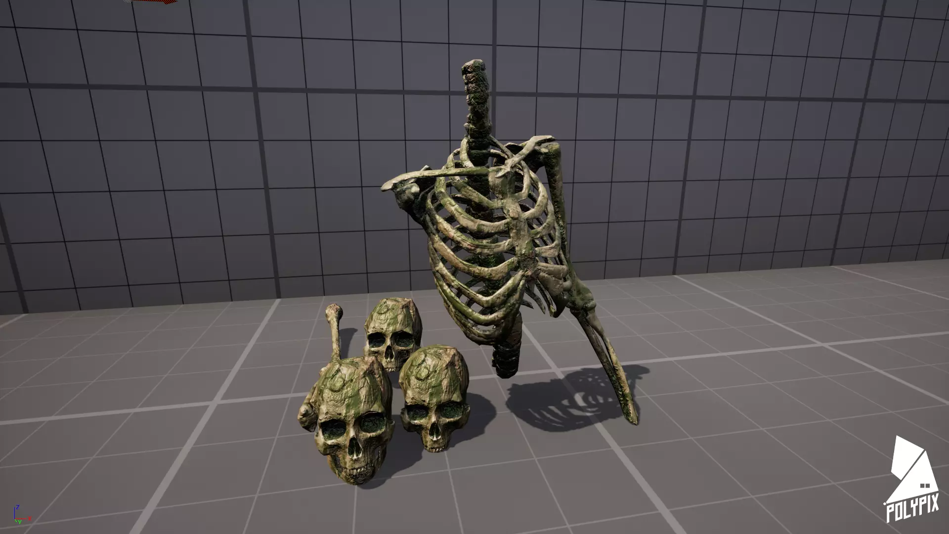 Mossy Skulls VOL 1 Low-poly 3D model_0