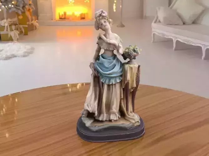 Woman Fruit Statue low-poly PBR Ornament figurine VR-AR