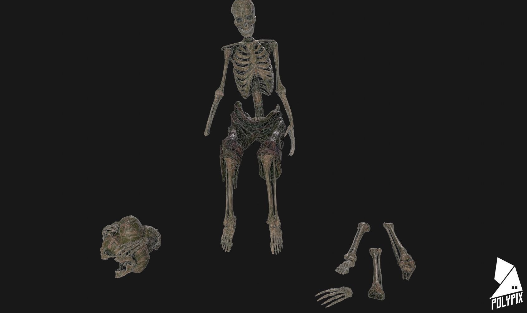 Mossy Skulls VOL 1 Low-poly 3D model_3