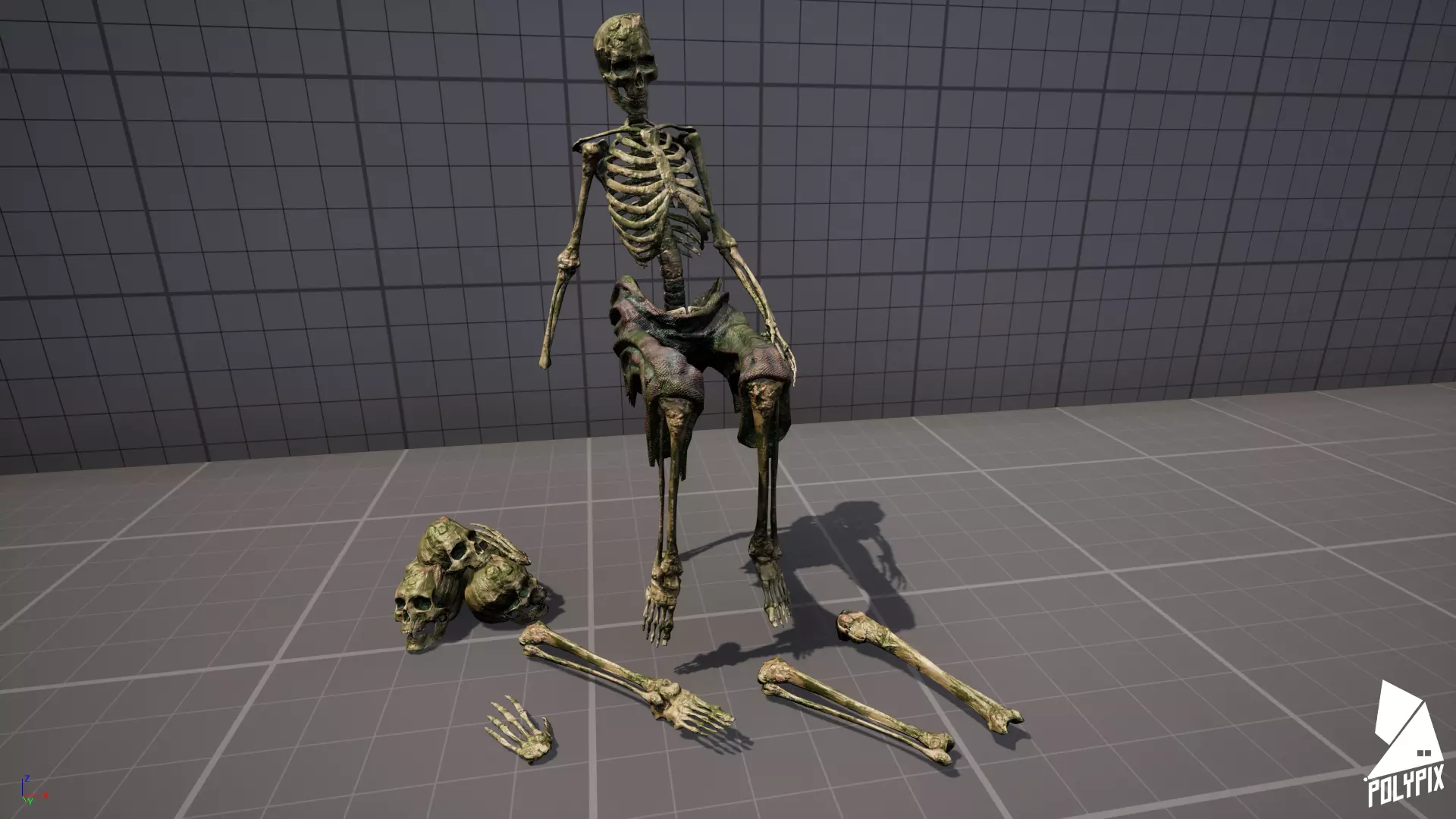 Mossy Skulls VOL 1 Low-poly 3D model_0