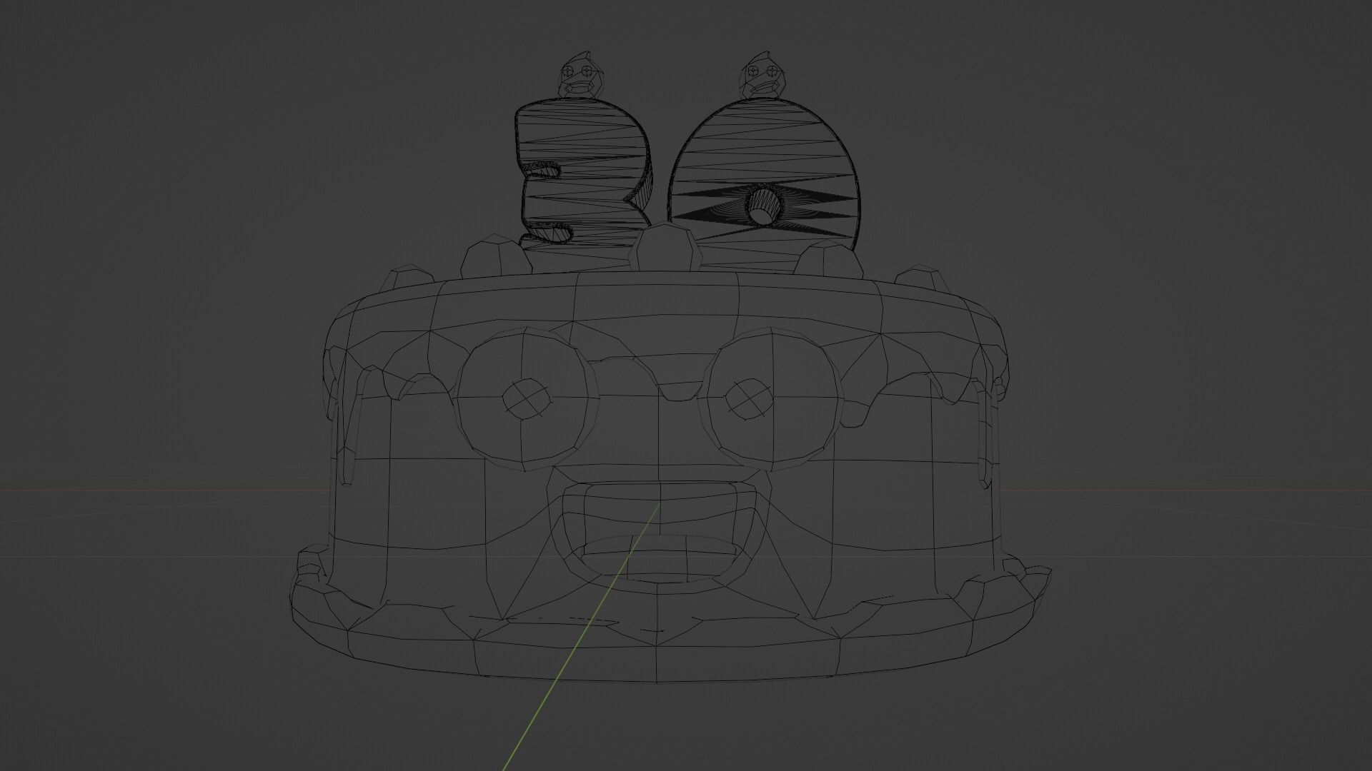 Cartoon Cake Model with candles 3D model_3