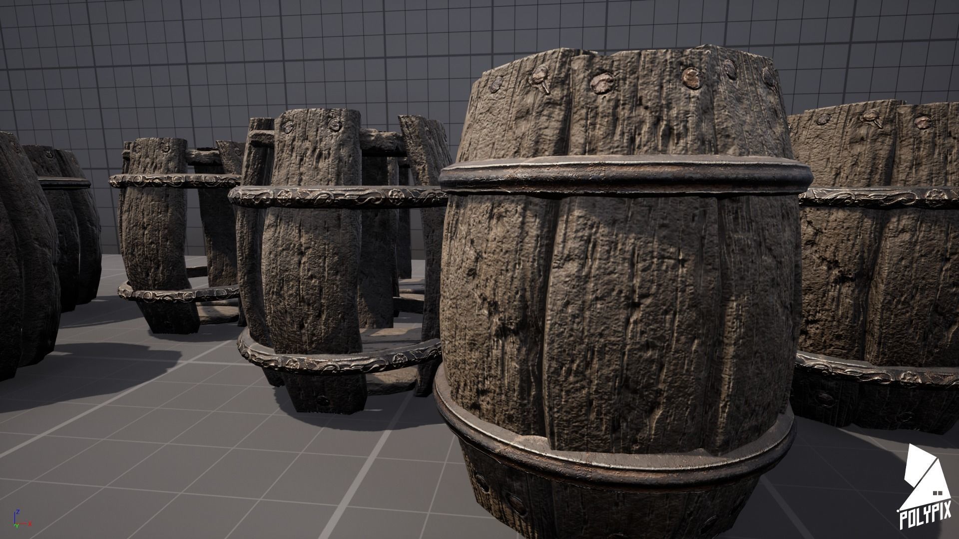 Pirate Barrels Low-poly 3D model_1