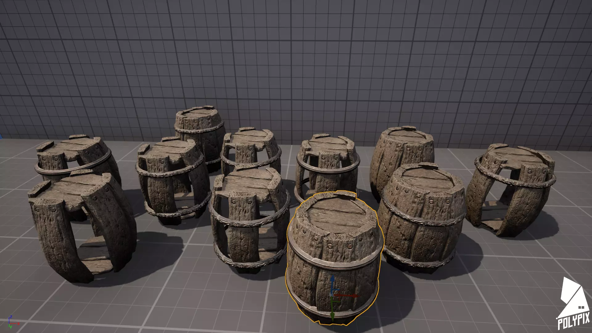 Pirate Barrels Low-poly 3D model_0