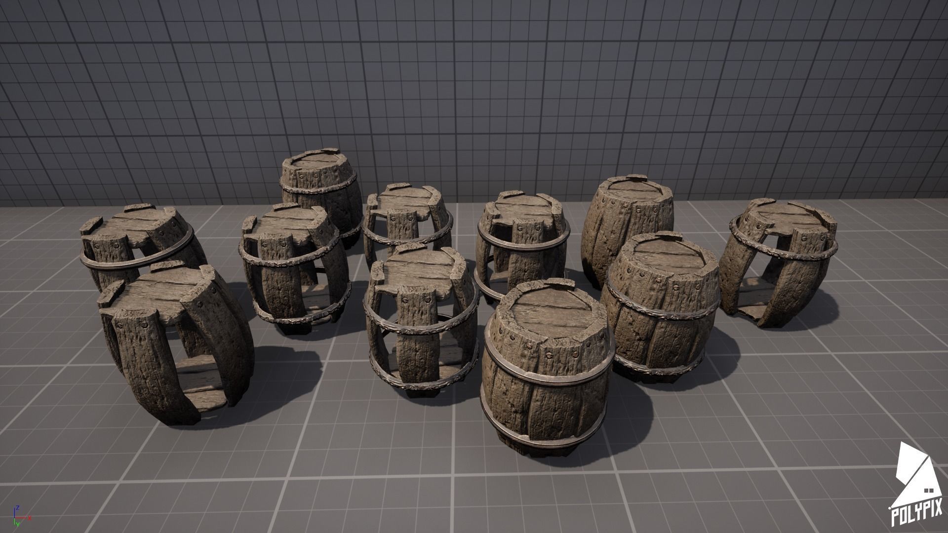 Pirate Barrels Low-poly 3D model_2