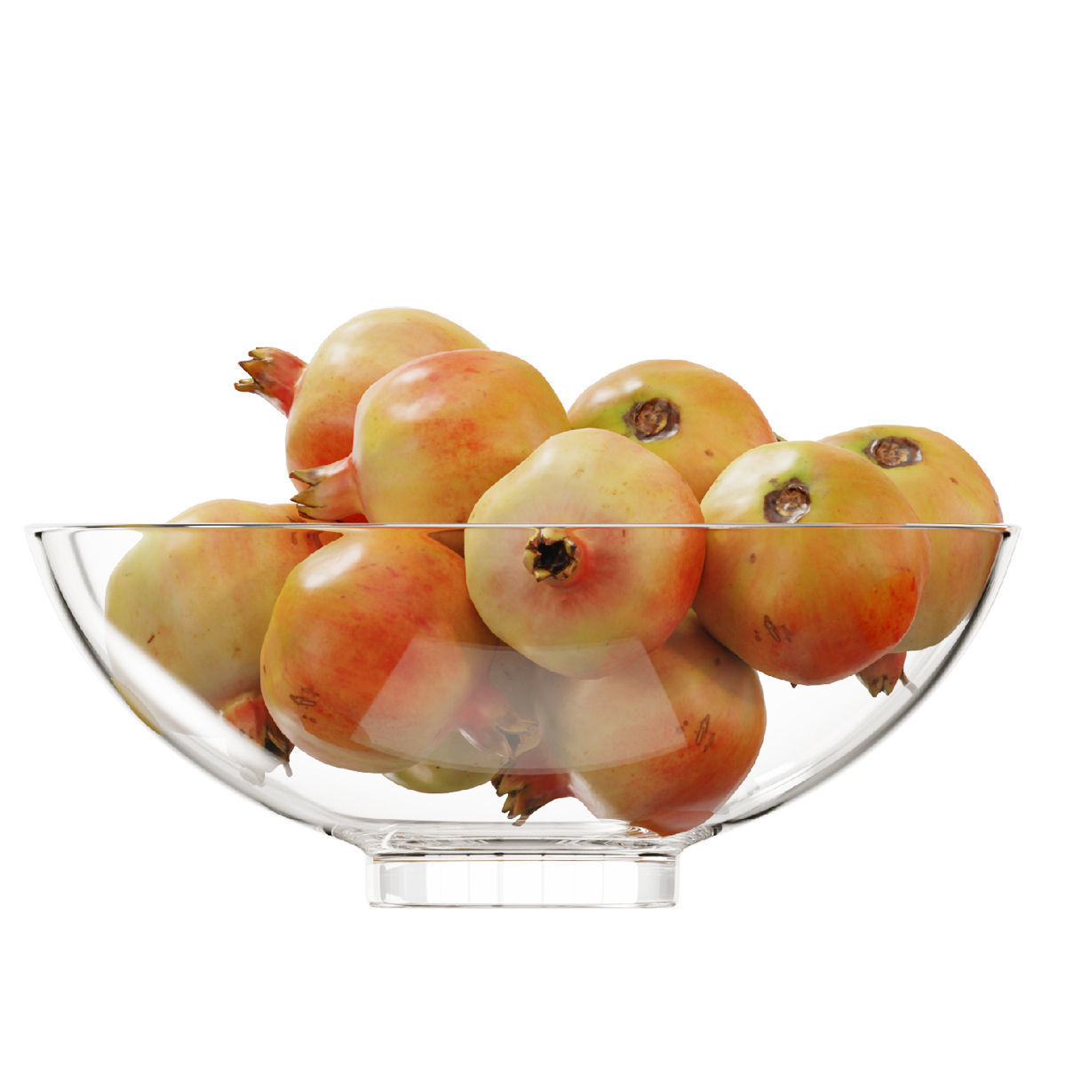 Glass footed fruit bowl set 22 3D model CGTrader