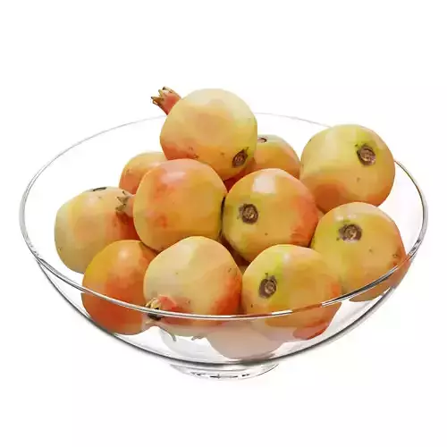 Glass footed fruit bowl set 22 3D model